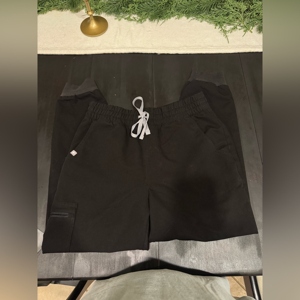 Black Jogger Pants with Gray Accents